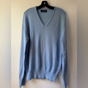 Thane Men’s Orlon Acrylic Classic Light Blue V-Neck Sweater